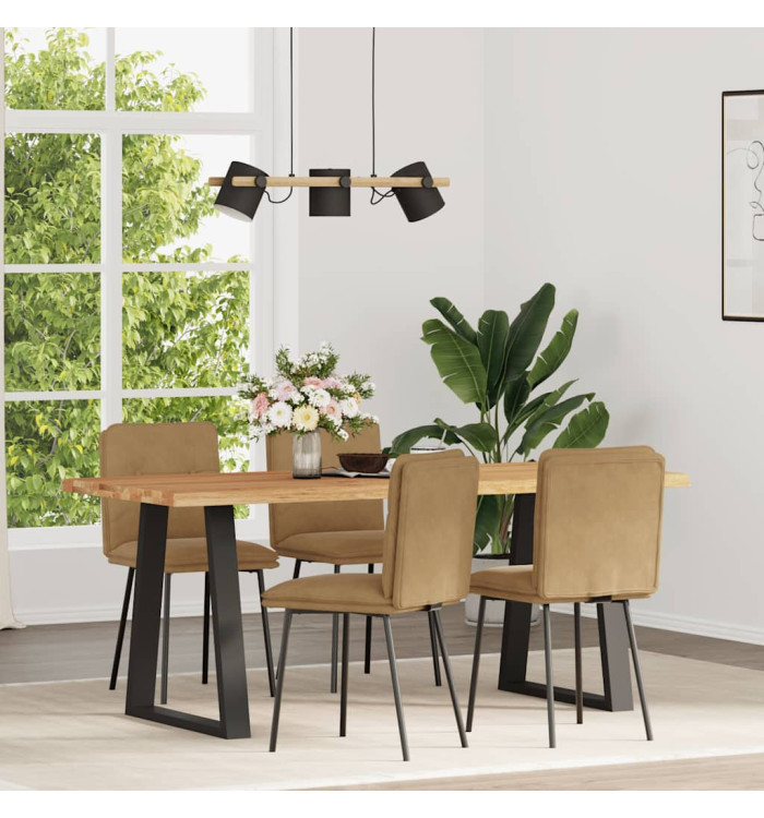 Chaises à manger lot de 4 marron velours | Mobilier & Déco