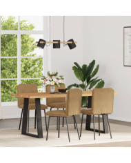 Chaises à manger lot de 4 marron velours | Mobilier & Déco