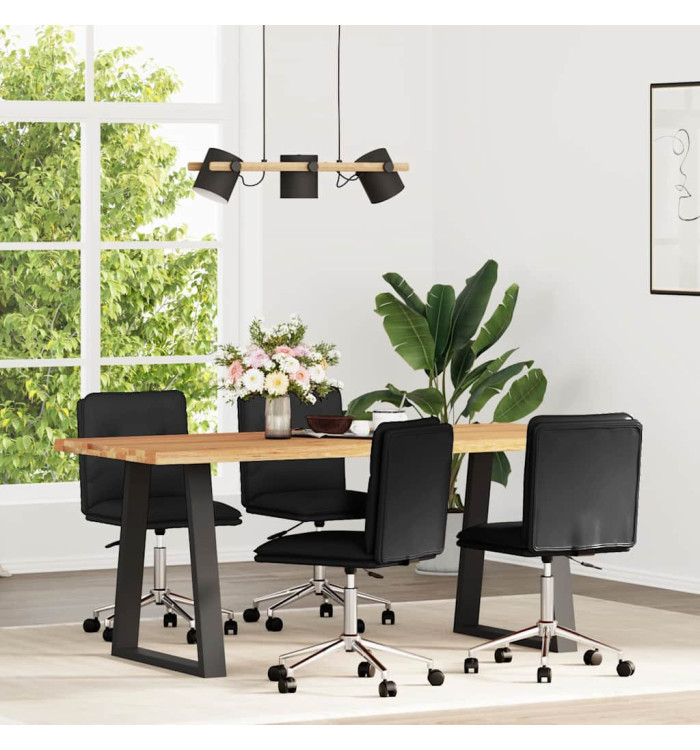 Chaises à manger lot de 4 noir similicuir | Mobilier & Déco