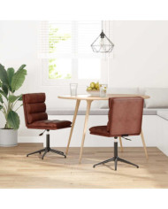 Chaises à manger lot de 2 marron brillant similicuir | Mobilier & Déco