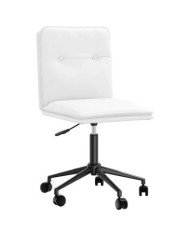Chaise de salle à manger Blanc Similicuir | Mobilier & Déco