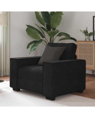 Fauteuil noir 60 cm velours | Mobilier & Déco