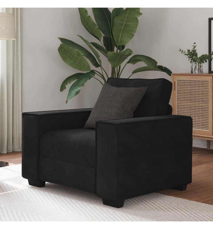 Fauteuil noir 60 cm velours | Mobilier & Déco