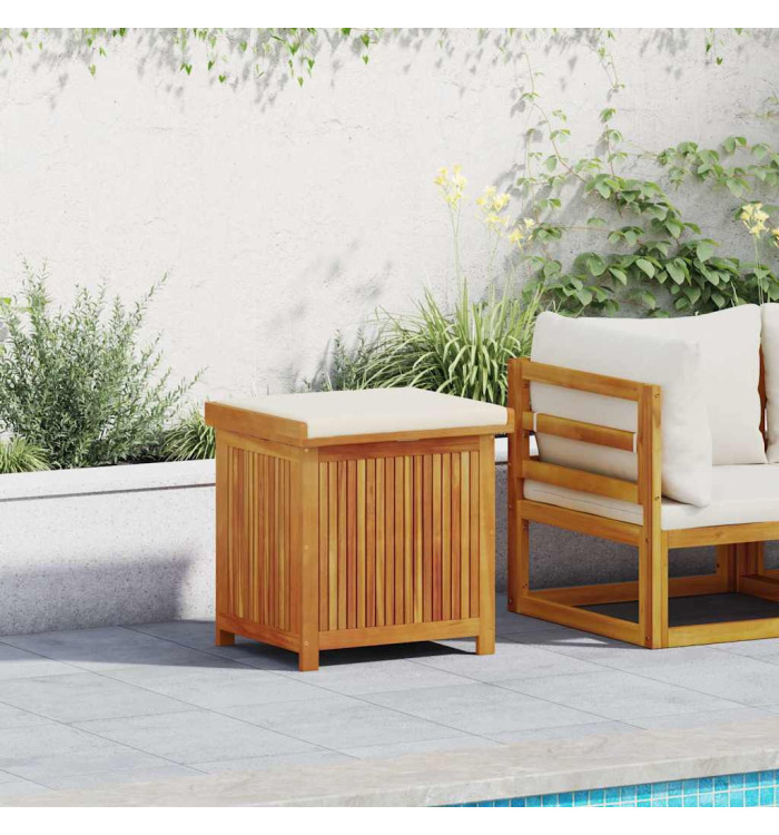 Boîte à coussins d'extérieur 60x50x61 cm bois massif d'acacia | Mobilier & Déco
