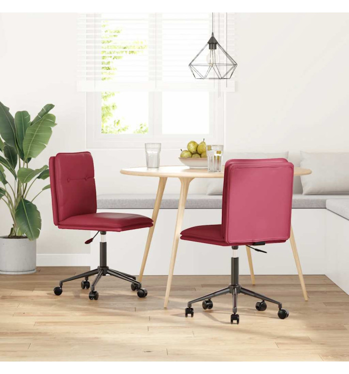 Chaises à manger lot de 2 rouge bordeaux similicuir | Mobilier & Déco