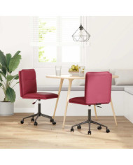 Chaises à manger lot de 2 rouge bordeaux similicuir | Mobilier & Déco