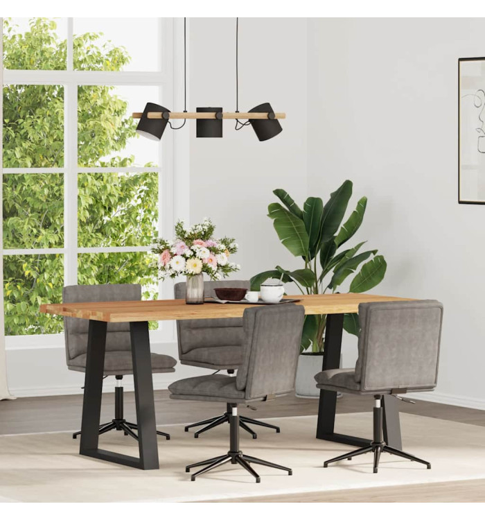 Chaises à manger lot de 4 gris similicuir | Mobilier & Déco