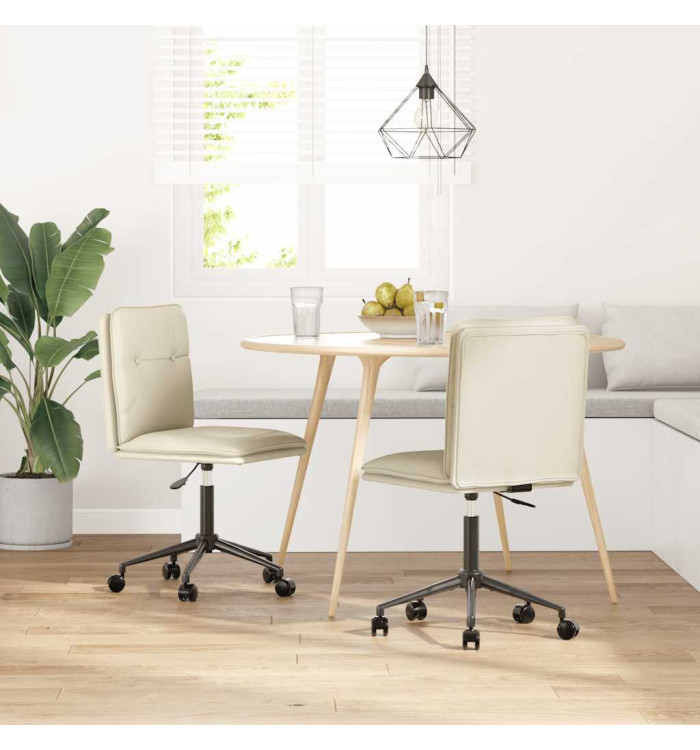 Chaises à manger lot de 2 crème similicuir | Mobilier & Déco