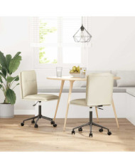 Chaises à manger lot de 2 crème similicuir | Mobilier & Déco