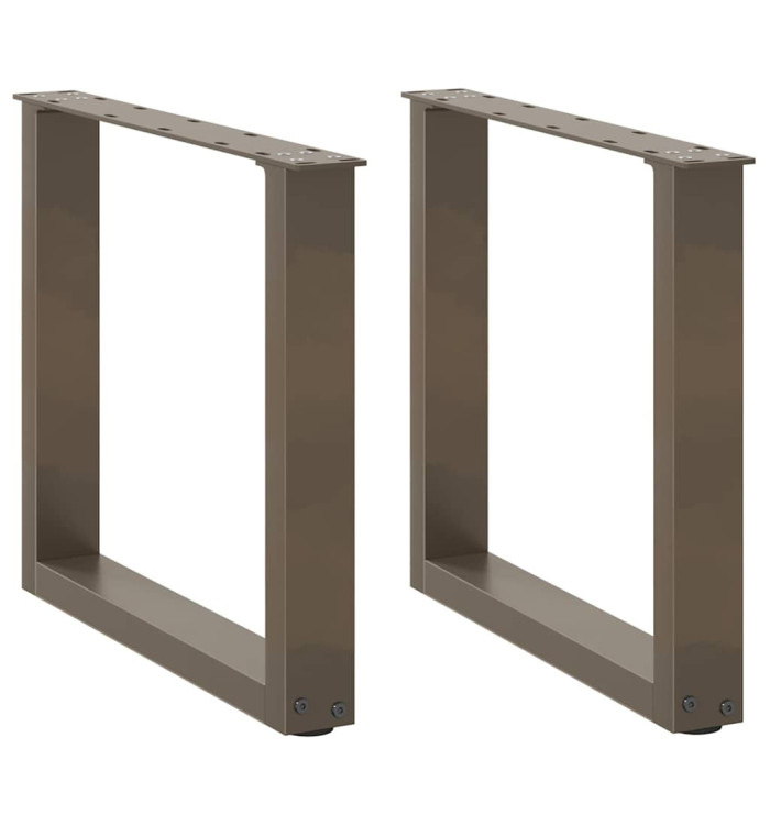 Pieds de table basse en U, 2 pièces, acier naturel, 50 x (42-43) cm | Mobilier & Déco