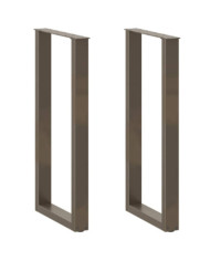 Pieds de table de bar en forme de U, 2 pièces, acier naturel, 50 x (100-101) cm | Mobilier & Déco