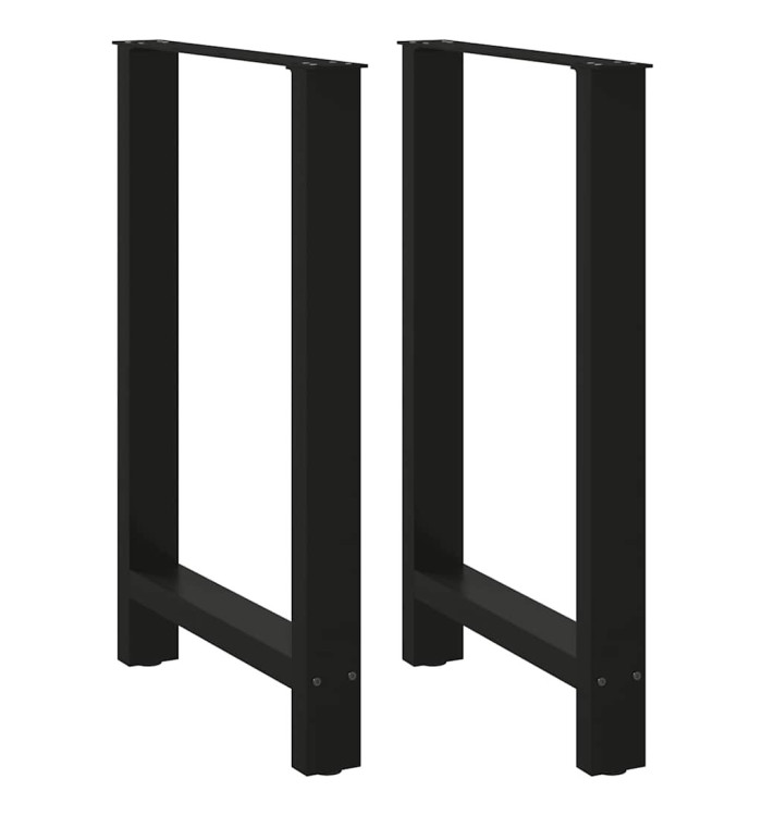 Pieds de table de bar Noir 2 pièces 60 x (90-91) cm Acier | Mobilier & Déco