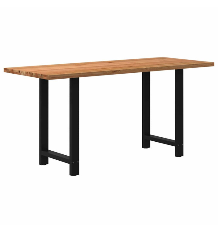 Table de bar rectangulaire en bois massif de chêne marron clair 200 x 80 x 92 cm | Mobilier & Déco
