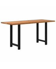 Table de bar rectangulaire en bois massif de chêne marron clair 200 x 80 x 92 cm | Mobilier & Déco