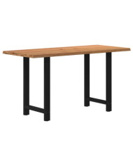 Table de bar rectangulaire en bois massif de chêne marron clair 180 x 80 x 92 cm | Mobilier & Déco