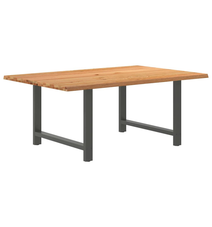 Table à manger marron clair bois de chêne massif rectangulaire | Mobilier & Déco