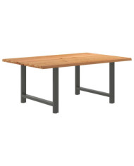 Table à manger marron clair bois de chêne massif rectangulaire | Mobilier & Déco