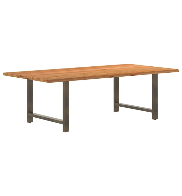 Table à manger marron clair bois de chêne massif rectangulaire | Mobilier & Déco