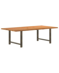 Table à manger marron clair bois de chêne massif rectangulaire | Mobilier & Déco