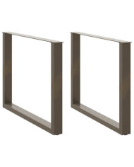 Pieds de table à manger en forme de U, 2 pièces, acier naturel, 100 x (72-73) cm | Mobilier & Déco