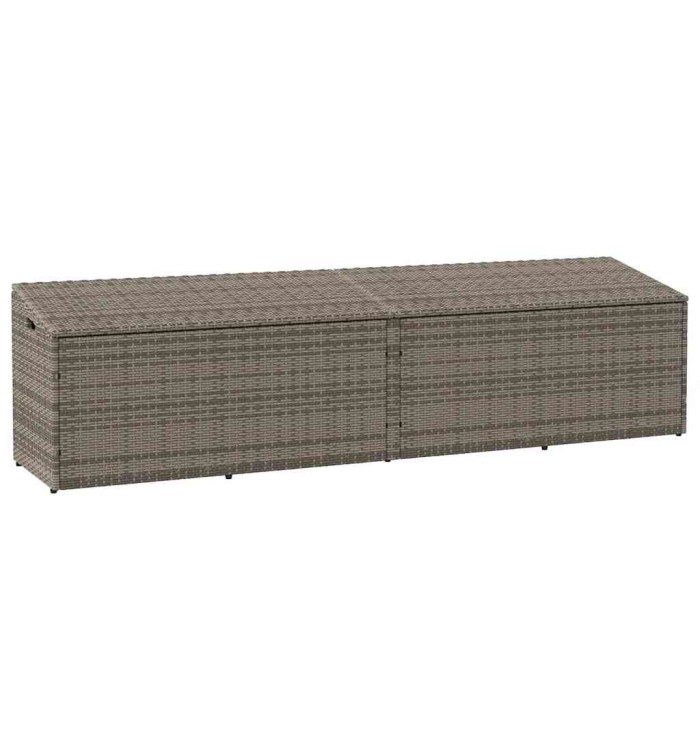 Boîte de rangement de jardin gris 220x50x58 cm résine tressée | Mobilier & Déco