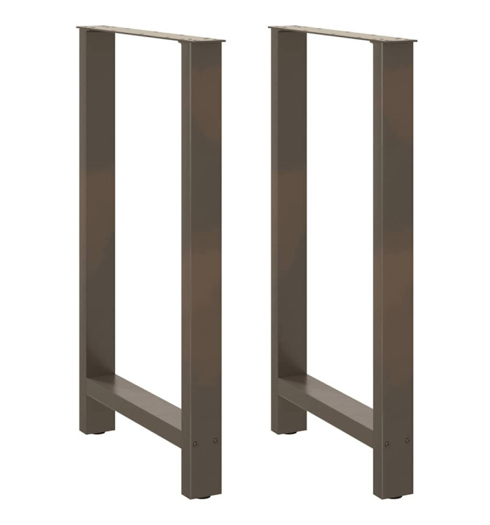 Pieds de table de bar en acier naturel, 2 pièces, 60 x (100-101) cm | Mobilier & Déco