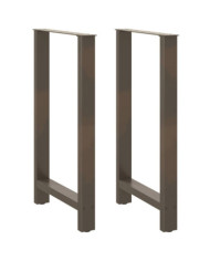 Pieds de table de bar en acier naturel, 2 pièces, 60 x (100-101) cm | Mobilier & Déco