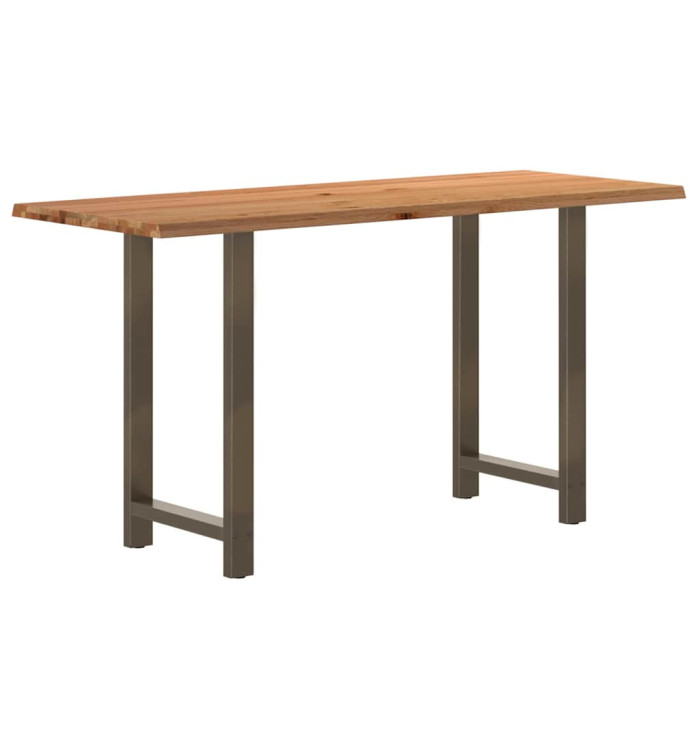 Table de bar rectangulaire en bois massif de chêne marron clair 200 x 80 x 112 cm | Mobilier & Déco