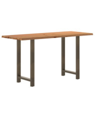 Table de bar rectangulaire en bois massif de chêne marron clair 200 x 80 x 112 cm | Mobilier & Déco
