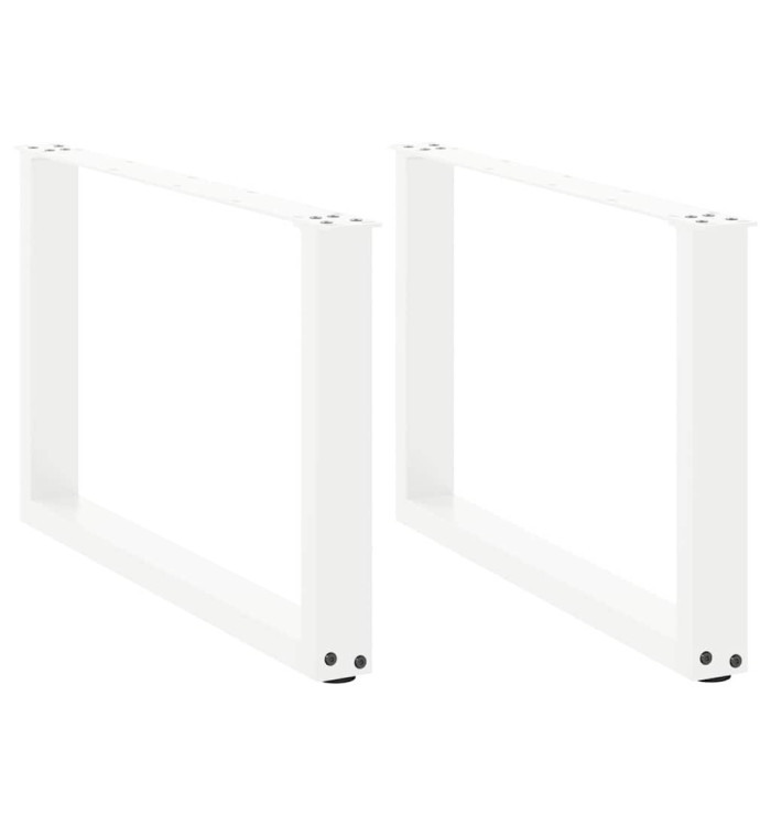 Pieds de table basse en U, 2 pièces, blanc, 70 x (42-43) cm, acier | Mobilier & Déco