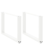 Pieds de table basse en U, 2 pièces, blanc, 70 x (42-43) cm, acier | Mobilier & Déco