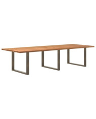 Table à manger marron clair bois de chêne massif rectangulaire | Mobilier & Déco