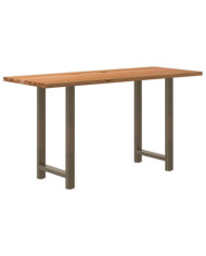 Table de bar rectangulaire en bois massif de chêne marron clair 200 x 80 x 102 cm | Mobilier & Déco