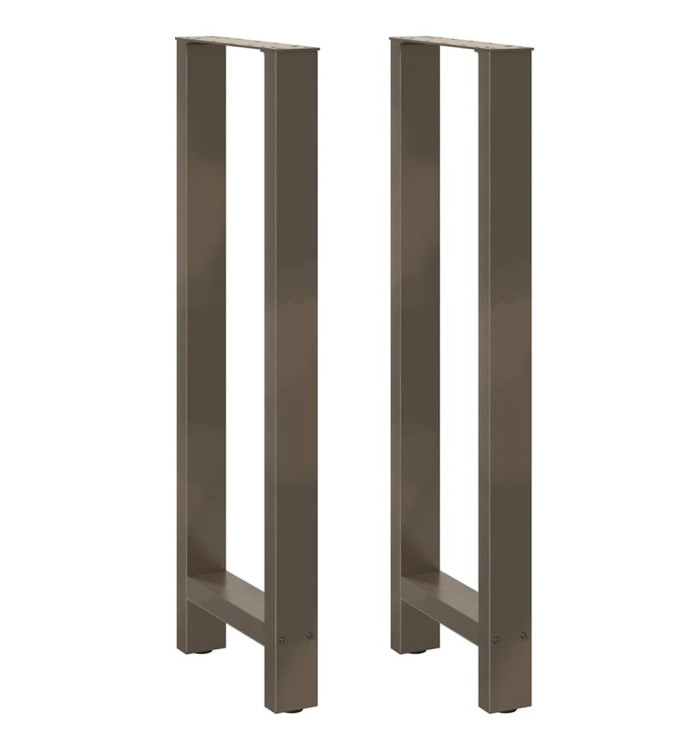 Pieds de table de bar en acier naturel 2 pièces 40 x (110-111) cm Acier | Mobilier & Déco