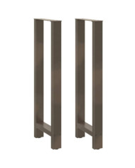 Pieds de table de bar en acier naturel 2 pièces 40 x (110-111) cm Acier | Mobilier & Déco
