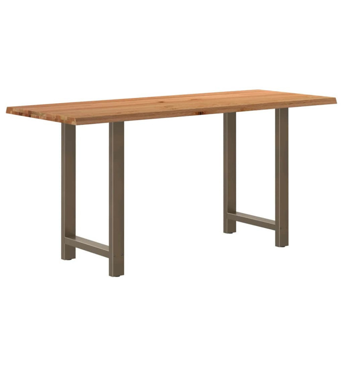 Table de bar rectangulaire en bois massif de chêne marron clair 200 x 80 x 92 cm | Mobilier & Déco