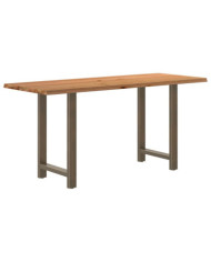 Table de bar rectangulaire en bois massif de chêne marron clair 200 x 80 x 92 cm | Mobilier & Déco