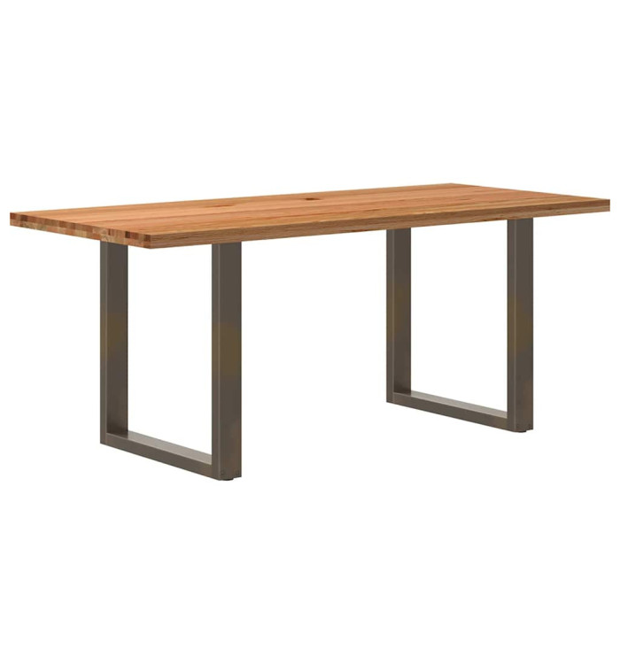 Table à manger marron clair bois de chêne massif rectangulaire | Mobilier & Déco