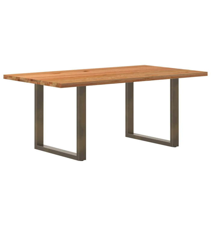 Table à manger marron clair bois de chêne massif rectangulaire | Mobilier & Déco