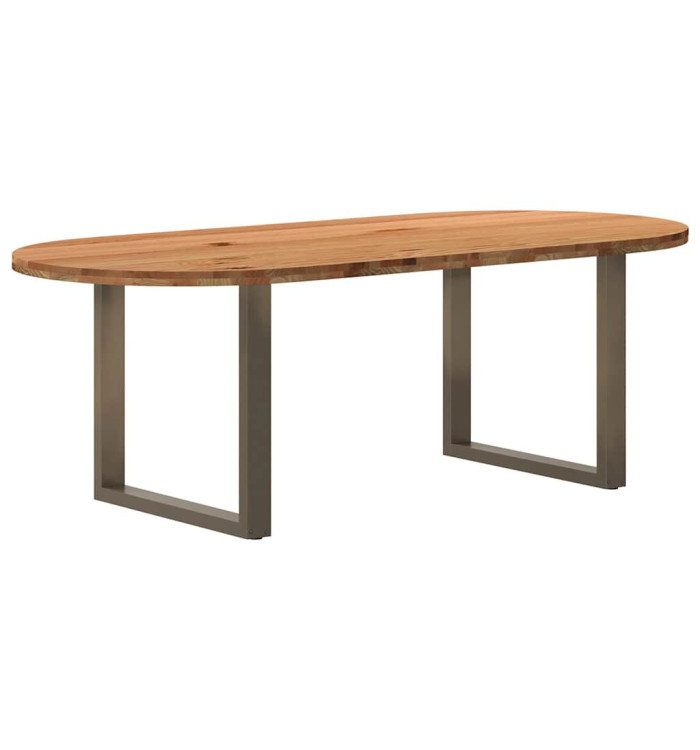 Table à manger 220x100x74 cm bois de chêne massif ovale | Mobilier & Déco