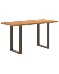 Table de bar rectangulaire en bois massif de chêne marron clair 180 x 80 x 92 cm | Mobilier & Déco