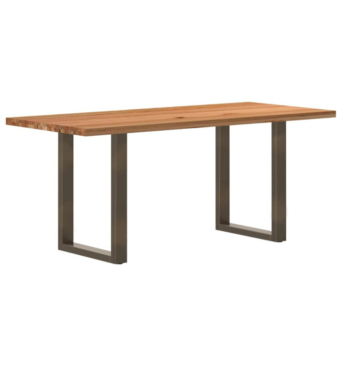Table à manger marron clair bois de chêne massif rectangulaire | Mobilier & Déco