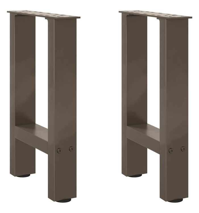 Pieds de table basse en acier naturel 2 pièces 28 x (42-43) cm Acier | Mobilier & Déco