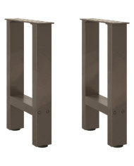 Pieds de table basse en acier naturel 2 pièces 28 x (42-43) cm Acier | Mobilier & Déco