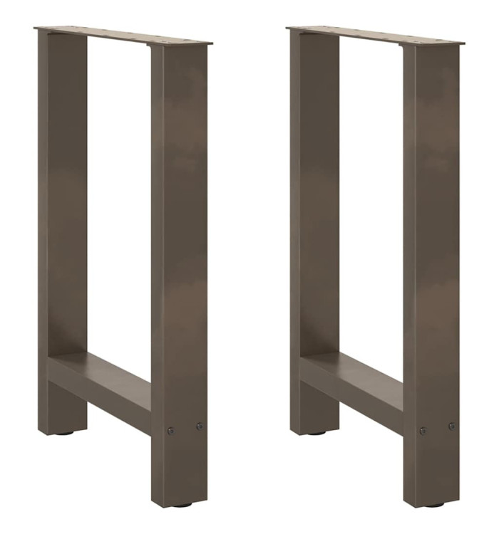Pieds de table à manger en acier naturel 2 pièces 60 x (72-73) cm Acier | Mobilier & Déco