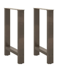 Pieds de table à manger en acier naturel 2 pièces 60 x (72-73) cm Acier | Mobilier & Déco