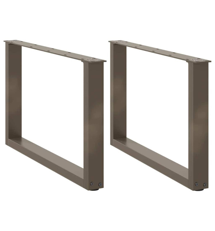 Pieds de table basse en U, 2 pièces, acier naturel, 70 x (42-43) cm | Mobilier & Déco