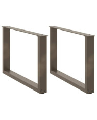 Pieds de table basse en U, 2 pièces, acier naturel, 70 x (42-43) cm | Mobilier & Déco