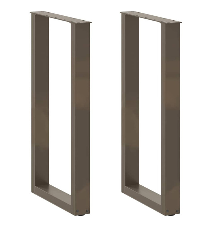 Pieds de table de bar en U 2 pièces Acier naturel 50 x (90-91) cm Acier | Mobilier & Déco