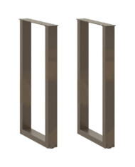 Pieds de table de bar en U 2 pièces Acier naturel 50 x (90-91) cm Acier | Mobilier & Déco